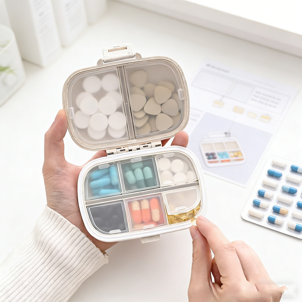 Desk Organizer - Tragbare Medikamentenaufbewahrungsbox Wöchentlicher Pillenorganizer Erste-Hilfe-Set für