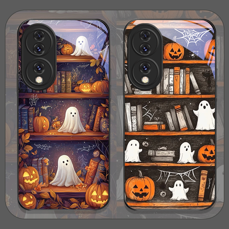 Bookshelf - Halloween Kürbis Geist Bücherregal Gehärtetes Glas