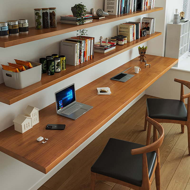 Bookshelf - Nordischer Massivholz-Schreibtisch mit Bücherregal, Modernes Design,